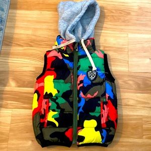 Harajuku soul kiss kids puffy vest with removable hood